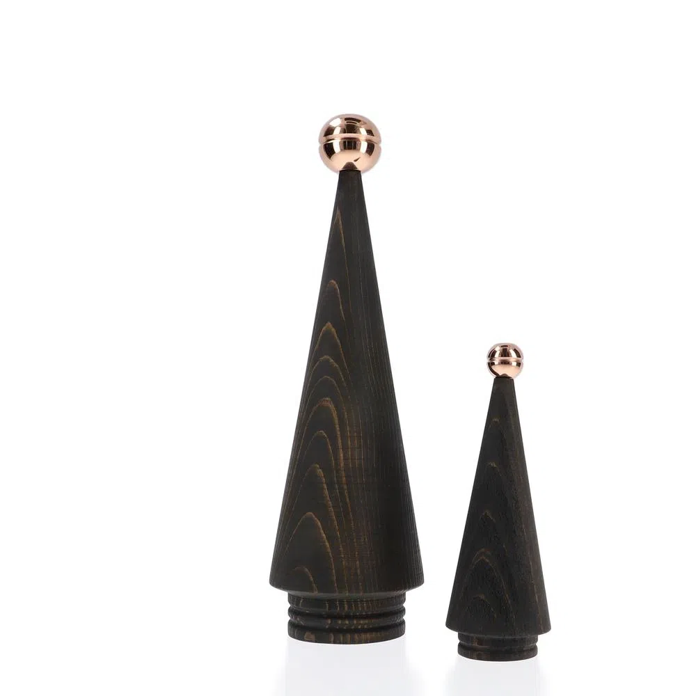 JUNIPER Yılbaşı Ağacı Seti İkili Set Bronz Başlıklı, Siyah, Sedir